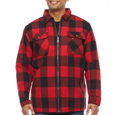 Victory Brawny Flannel Mens Big and Tall Sherpa Lined Midweight Shirt Jacket