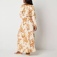 Ryegrass Womens Long Sleeve Paisley Maxi Dress