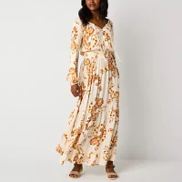 Ryegrass Womens Long Sleeve Paisley Maxi Dress