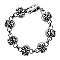 Mens Stainless Steel Skull Chain Bracelet