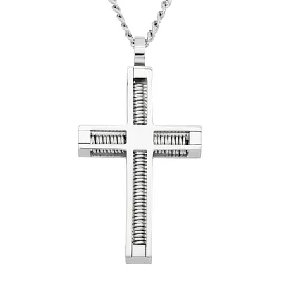 Mens Stainless Steel Cross Pendant