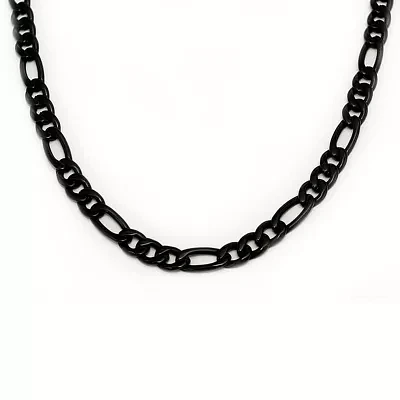 Mens Black Stainless Steel Chain Necklace