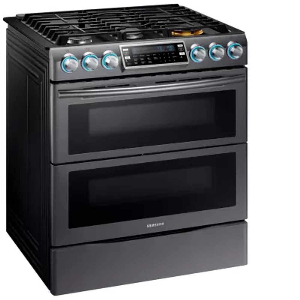 Samsung 5.8 cu. ft. Smart Wi-Fi Enabled Flex Duo™ With Dual Door Slide-In Double Oven Gas Range