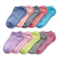 Thereabouts Little & Big Girls 10 Pair Low Cut Socks