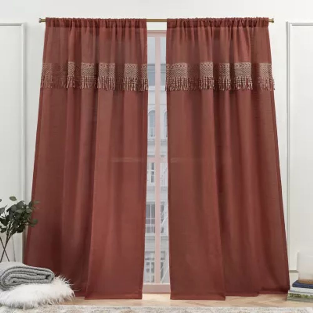 Nicole Miller Dunbar Light-Filtering Rod Pocket Set of 2 Curtain Panel