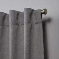 Nicole Miller Faux Linen Slub Light-Filtering Back Tab Set of 2 Curtain Panel