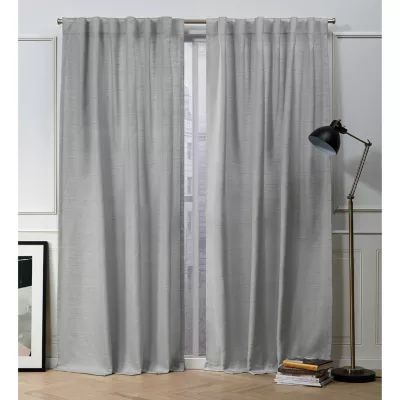 Nicole Miller Mellow Slub Back Tab Light-Filtering Set of 2 Curtain Panels