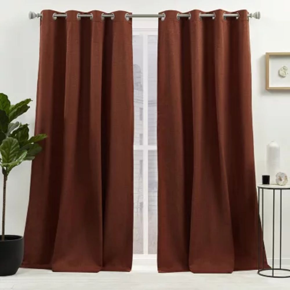 Nicole Miller Sawyer Light-Filtering Grommet Top Set of 2 Curtain Panel