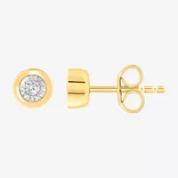 1/10 CT. T.W. Lab Grown Diamond 14K Gold Over Silver 5.9mm Round Stud Earrings