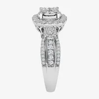 (I / I1) Womens 1 CT. T.W. Lab Grown White Diamond 10K White Gold Bridal Set