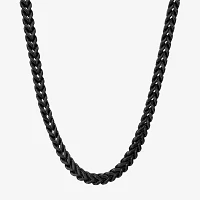 Mens Stainless Steel & Black IP Foxtail Chain