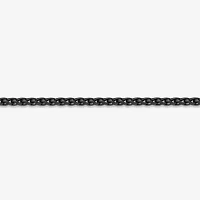 Mens Stainless Steel and Black IP 18" 3mm Wheat Chain