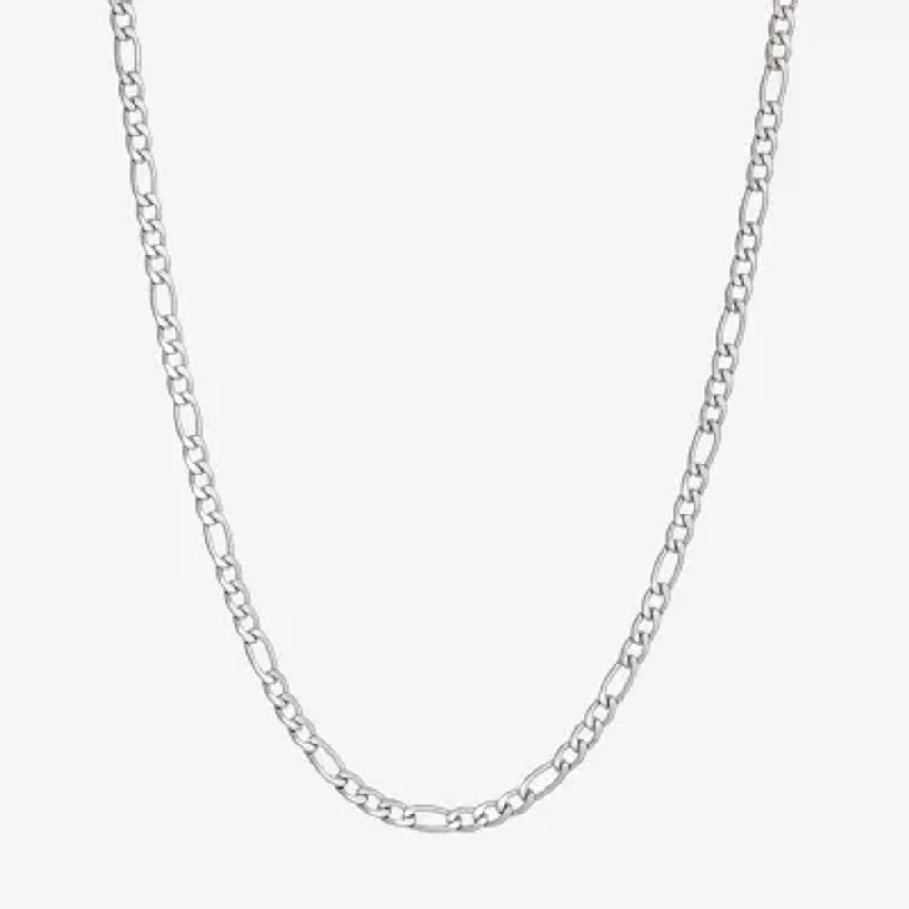 Mens Stainless Steel 24" 4mm Figaro Chain Necklace