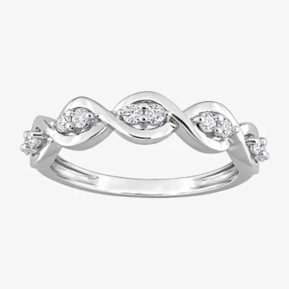 CT. T.W. Lab Created White Moissanite Sterling Silver Wedding Band