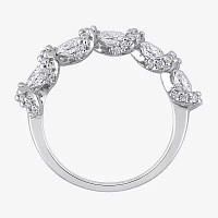 Womens 1 1/4 CT. T.W. Lab Created White Moissanite Sterling Silver Wedding Band