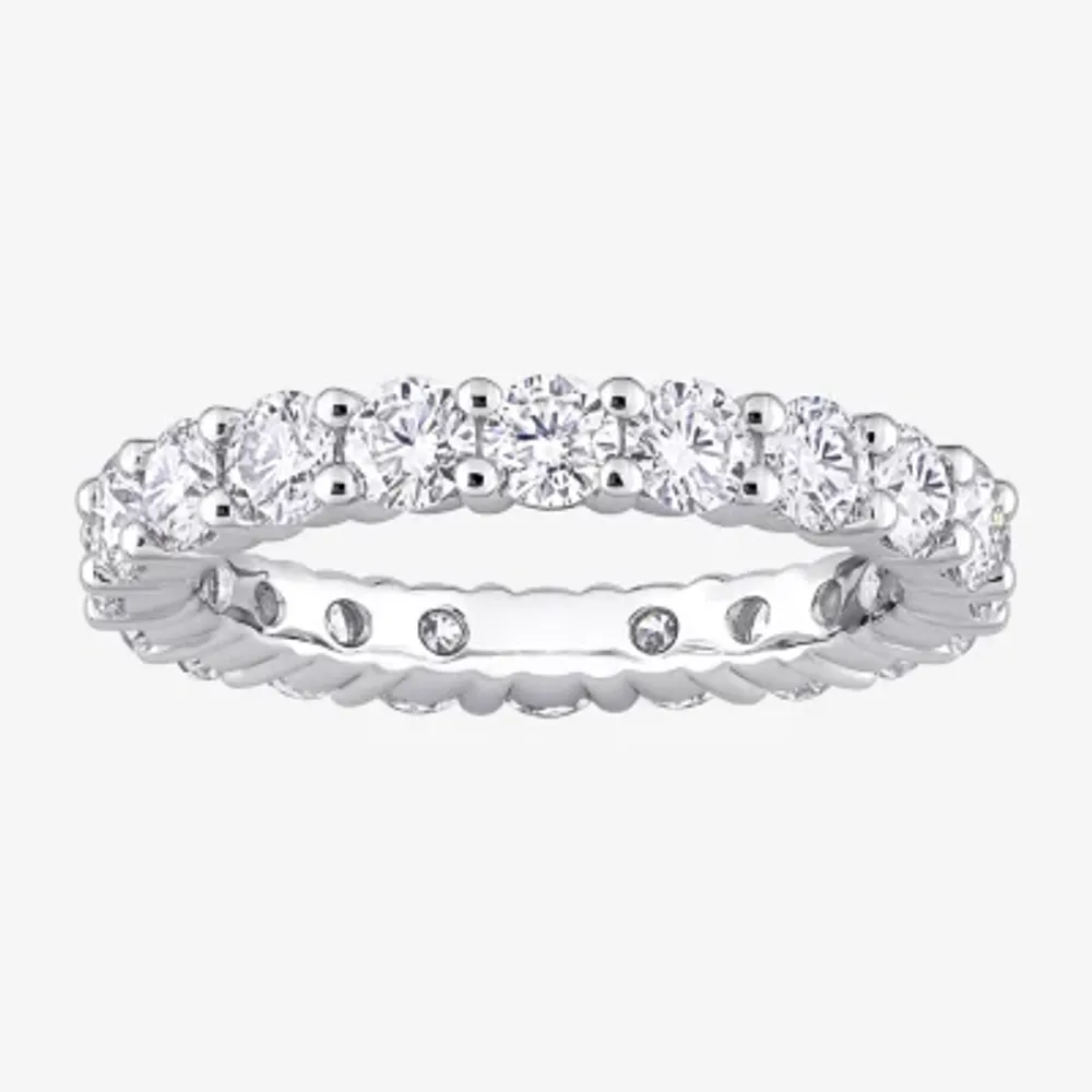 3MM 2 1/2 CT. T.W. Lab Created White Moissanite Sterling Silver Eternity Wedding Band