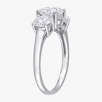 Womens 2 1/ CT. T.W. Lab Created White Moissanite Sterling Silver 3-Stone Engagement Ring