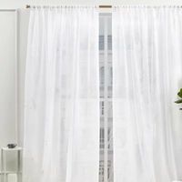 Nicole Miller Mabel Rod Pocket Embroidered Sheer Set of 2 Curtain Panels
