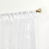 Nicole Miller Mabel Rod Pocket Embroidered Sheer Set of 2 Curtain Panels