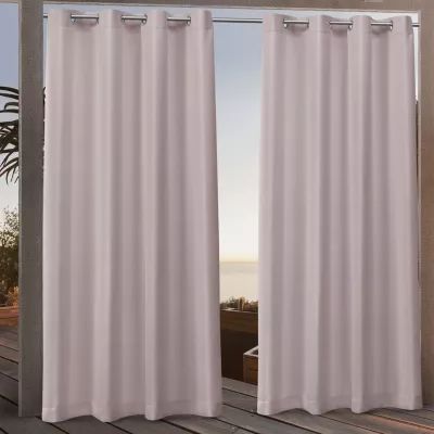 Nicole Miller Canvas Light-Filtering Grommet Top Set of 2 Outdoor Curtain Panel