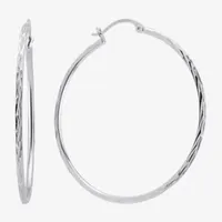 Sterling Silver 53mm Round Hoop Earrings