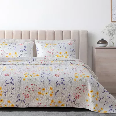 Linery Colorful Floral Reversible Quilt Set