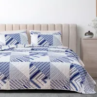 Linery Patchwork Stripe Reversible Quilt Set