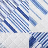 Linery Patchwork Stripe Reversible Quilt Set