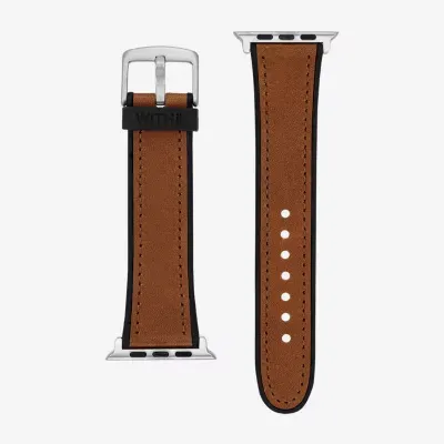 Withit Apple Compatible Unisex Adult Brown Leather Watch Band Wi/T-Asl44-009-01-Bx-01