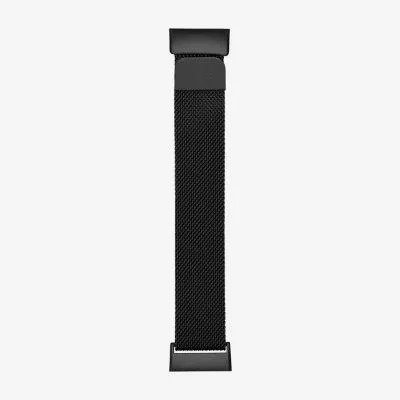 Withit Apple Compatible Unisex Adult Black Stainless Steel Watch Band Wi/T-C3m-001-00-Bx-01