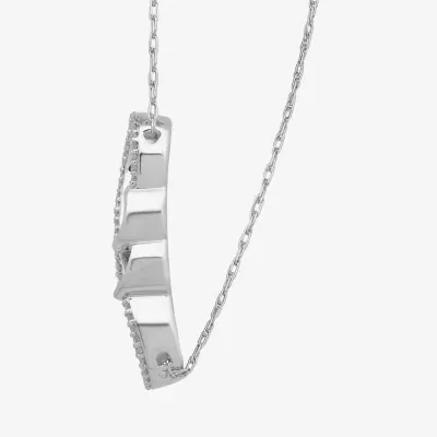 Hallmark Diamonds Womens 1/10 CT. T.W. Mined White Diamond Sterling Silver Heart Infinity Pendant Necklace