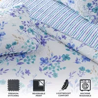 Linery Blue Floral Reversible Quilt Set