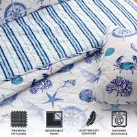 Linery Nautical Reversible Quilt Set