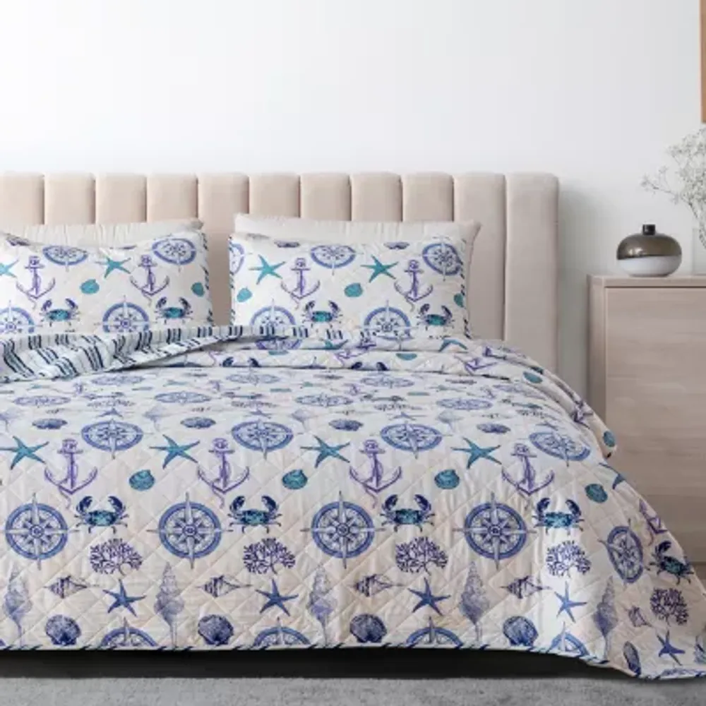 Linery Nautical Reversible Quilt Set