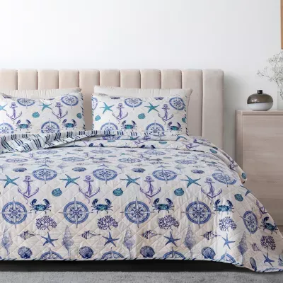 Linery Nautical Reversible Quilt Set