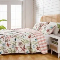 Linery Watercolor Sea Life Reversible Quilt Set