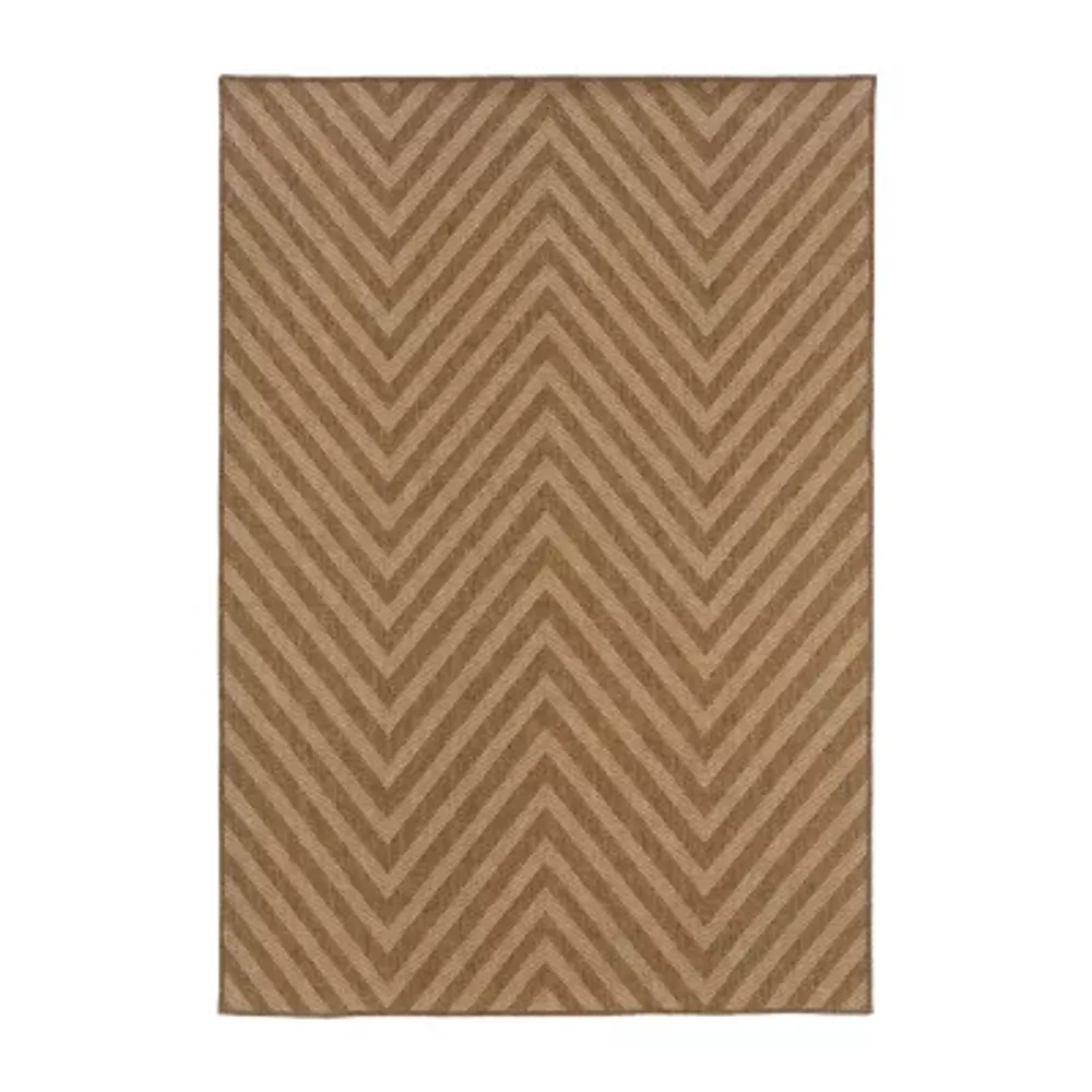 Covington Home Kehlani Chevron Stripe Indoor Outdoor Rectangular Accent Rug