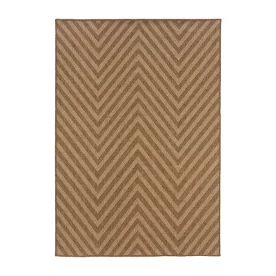 Covington Home Kehlani Chevron Stripe Indoor Outdoor Rectangular Accent Rug