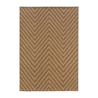 Covington Home Kehlani Chevron Stripe Indoor Outdoor Rectangular Accent Rug