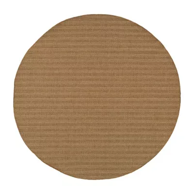 Covington Home Kehlani Tonal Stripe 7'10"X7'10" Indoor Outdoor Round Area Rug