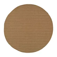 Covington Home Kehlani Tonal Stripe 7'10"X7'10" Indoor Outdoor Round Area Rug