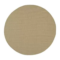 Covington Home Kehlani Flat Woven Solid 7'10"X7'10" Indoor Outdoor Round Area Rug