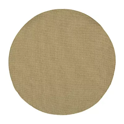 Covington Home Kehlani Flat Woven Solid 7'10"X7'10" Indoor Outdoor Round Area Rug