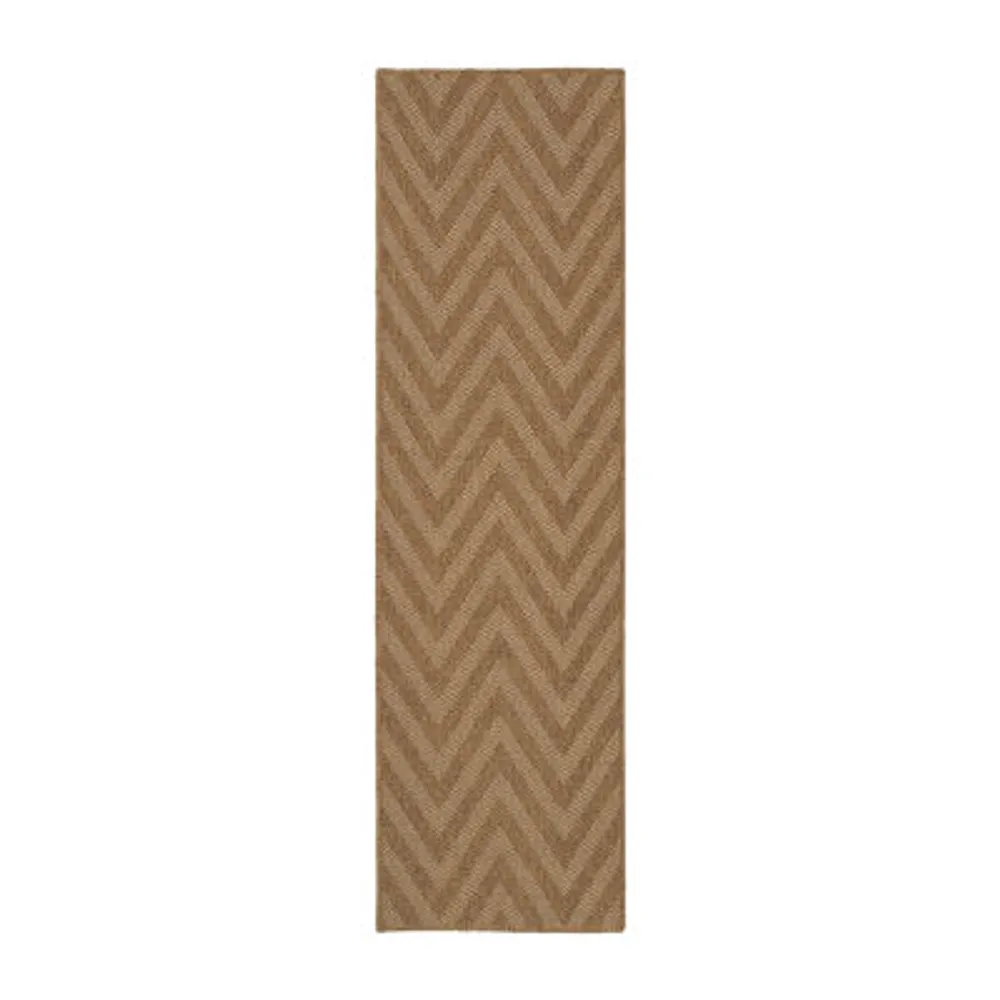 Covington Home Kehlani Chevron Stripe 2'3"X7'6" Indoor Outdoor Rectangular Runner