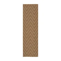 Covington Home Kehlani Chevron Stripe 2'3"X7'6" Indoor Outdoor Rectangular Runner