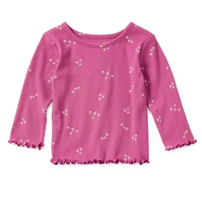 Okie Dokie Baby Girls Round Neck Long Sleeve T-Shirt