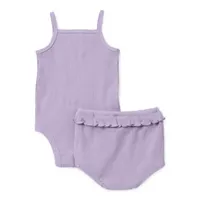 Okie Dokie Baby Girls 2-pc. Ribbed Bodysuit Set