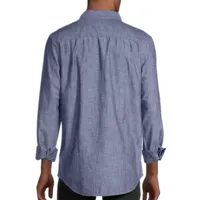 St. John's Bay Chambray Mens Slim Fit Long Sleeve Button-Down Shirt