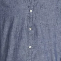 St. John's Bay Chambray Mens Slim Fit Long Sleeve Button-Down Shirt