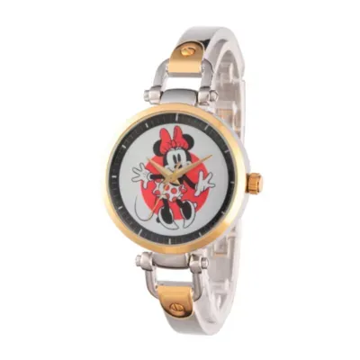 Disney® Womens Minnie Mouse Two Tone Bridle Bracelet Watch